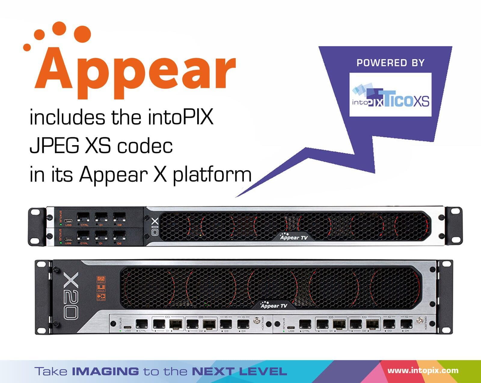 Appear TV introduit la technologie JPEG XS à latence zéro d'intoPIX dans la plate-forme X